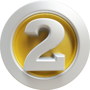 2 Number 3D Render Award Number