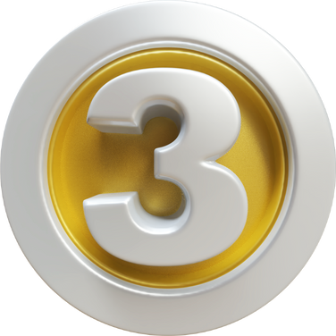 3 Number 3D Render Award Number