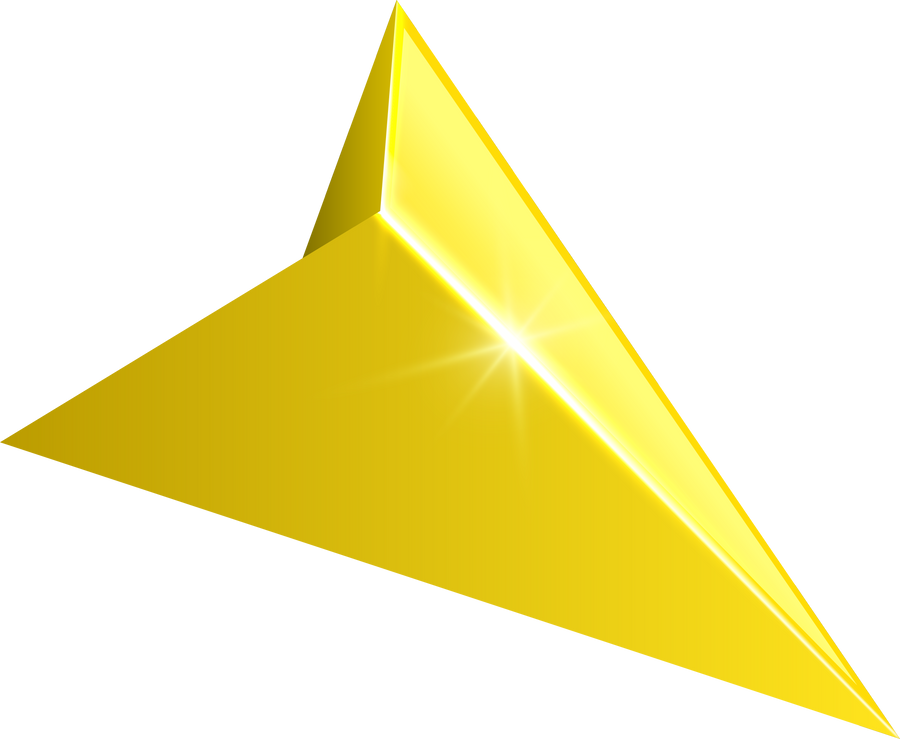 3D  render  yellow arrow pointer