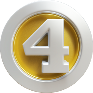 4 Number 3D Render Award Number